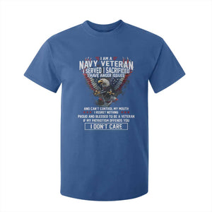 I Am Navy Veteran T Shirt For Kid I Served I Sacrificed I have Anger Issues Bald Eagle USA Flag TS11 Royal Blue Print Your Wear