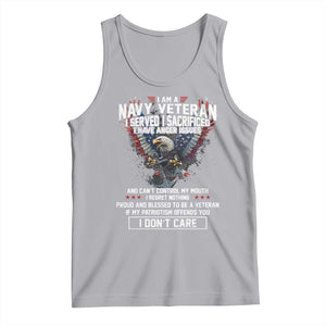 I Am Navy Veteran Tank Top I Served I Sacrificed I have Anger Issues Bald Eagle USA Flag TS11 Athletic Heather Print Your Wear