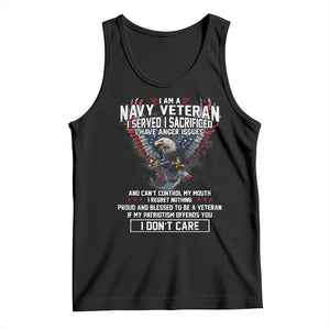 I Am Navy Veteran Tank Top I Served I Sacrificed I have Anger Issues Bald Eagle USA Flag TS11 Black Print Your Wear