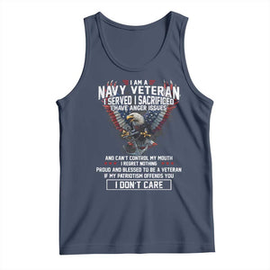 I Am Navy Veteran Tank Top I Served I Sacrificed I have Anger Issues Bald Eagle USA Flag TS11 Navy Print Your Wear