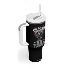 I Am Navy Veteran Tumbler With Handle I Served I Sacrificed I have Anger Issues Bald Eagle USA Flag TS11 Print Your Wear