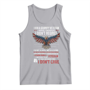 I Am A Grumpy Veteran I Served I Sacrificed I Dont Regret Tank Top American Flag Bald Eagle TS11 Athletic Heather Print Your Wear