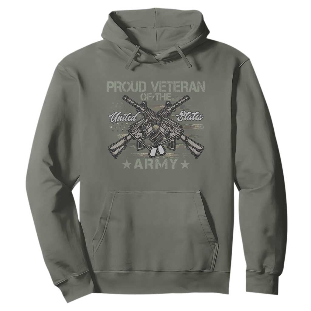 Proud Veteran Of The United States Army Hoodie USA Flag Camouflage TS11 Military Green Print Your Wear