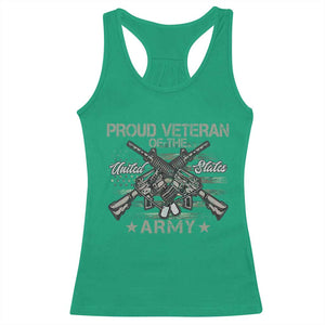Proud Veteran Of The United States Army Racerback Tank Top USA Flag Camouflage TS11 Irish Green Print Your Wear