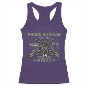 Proud Veteran Of The United States Army Racerback Tank Top USA Flag Camouflage TS11 Purple Print Your Wear
