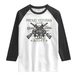 Proud Veteran Of The United States Army Raglan Shirt USA Flag Camouflage TS11 White Black Print Your Wear