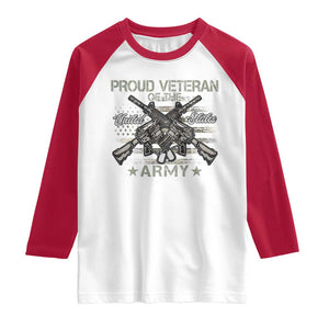 Proud Veteran Of The United States Army Raglan Shirt USA Flag Camouflage TS11 White Red Print Your Wear