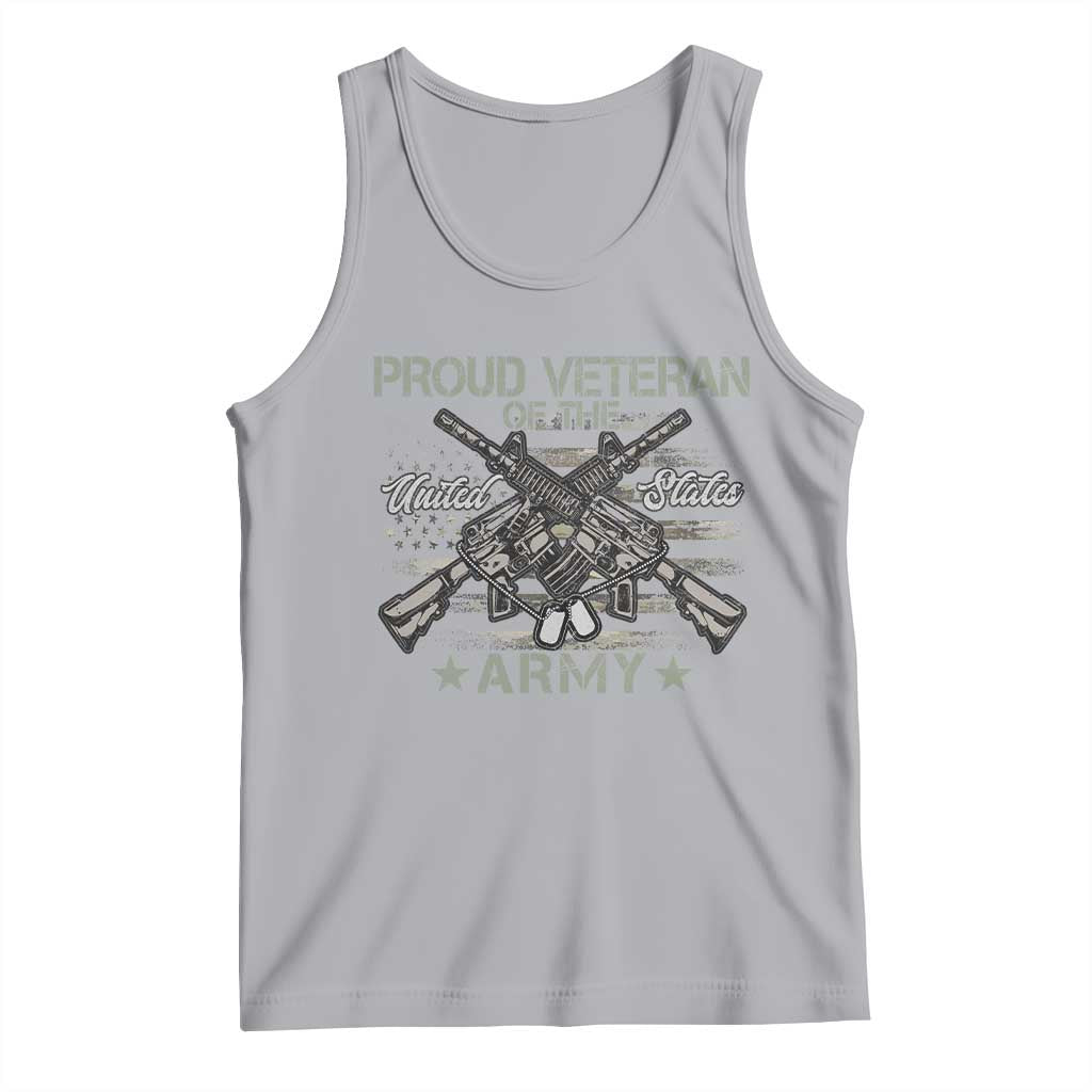 Proud Veteran Of The United States Army Tank Top USA Flag Camouflage TS11 Athletic Heather Print Your Wear