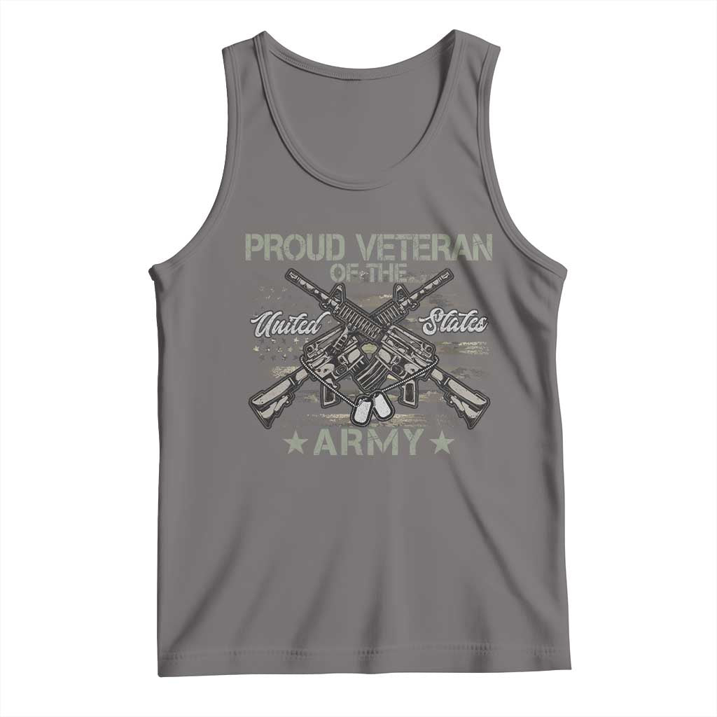 Proud Veteran Of The United States Army Tank Top USA Flag Camouflage TS11 Deep Heather Print Your Wear