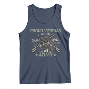 Proud Veteran Of The United States Army Tank Top USA Flag Camouflage TS11 Navy Print Your Wear
