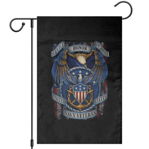 US Navy Veteran Service Honor Sacrifice Garden Flag Vintage Bald Eagle American Flag Anchor TS11 Black Print Your Wear