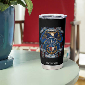 US Navy Veteran Service Honor Sacrifice Tumbler Cup Vintage Bald Eagle American Flag Anchor TS11 Print Your Wear