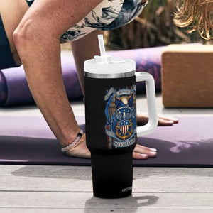 US Navy Veteran Service Honor Sacrifice Tumbler With Handle Vintage Bald Eagle American Flag Anchor TS11 Print Your Wear