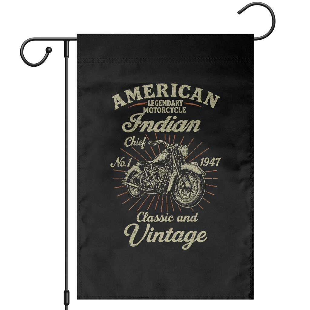 American Legendary Motorcycle Indian Chief Garden Flag Classic And Vintage Bikers Club TS11 Black Print Your Wear