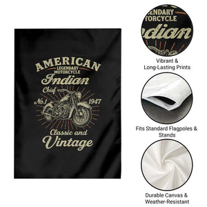 American Legendary Motorcycle Indian Chief Garden Flag Classic And Vintage Bikers Club TS11 Print Your Wear