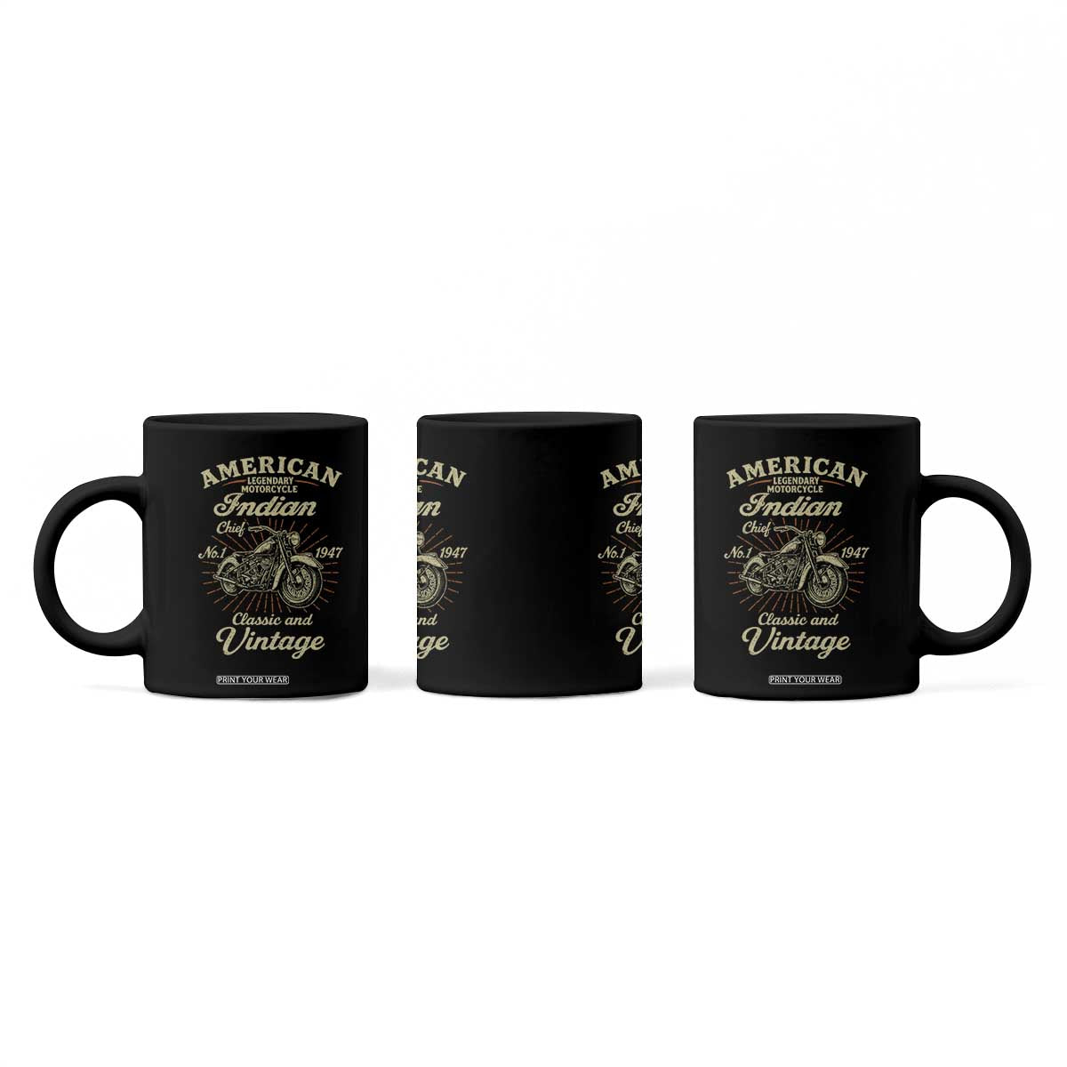 American Legendary Motorcycle Indian Chief Coffee Mug Classic And Vintage Bikers Club TS11 Print Your Wear