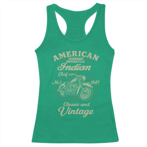 American Legendary Motorcycle Indian Chief Racerback Tank Top Classic And Vintage Bikers Club TS11 Irish Green Print Your Wear