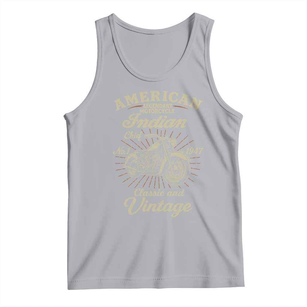 American Legendary Motorcycle Indian Chief Tank Top Classic And Vintage Bikers Club TS11 Athletic Heather Print Your Wear