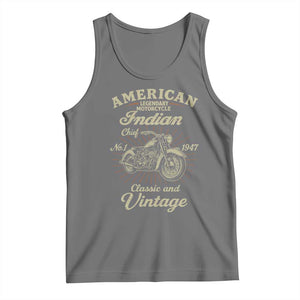 American Legendary Motorcycle Indian Chief Tank Top Classic And Vintage Bikers Club TS11 Black Heather Print Your Wear