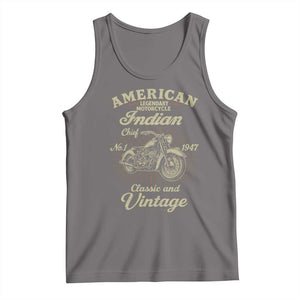 American Legendary Motorcycle Indian Chief Tank Top Classic And Vintage Bikers Club TS11 Deep Heather Print Your Wear