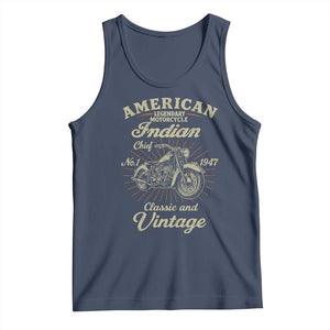 American Legendary Motorcycle Indian Chief Tank Top Classic And Vintage Bikers Club TS11 Navy Print Your Wear