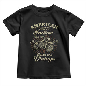 American Legendary Motorcycle Indian Chief Toddler T Shirt Classic And Vintage Bikers Club TS11 Black Print Your Wear