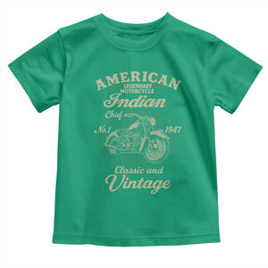 American Legendary Motorcycle Indian Chief Toddler T Shirt Classic And Vintage Bikers Club TS11 Irish Green Print Your Wear