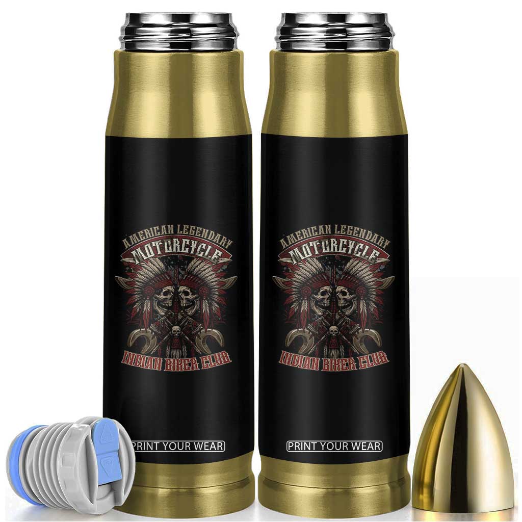 American Legendary Motorcycle Indian Biker Club Bullet Tumbler Vintage Native American Skull Chief TS11 Black Print Your Wear