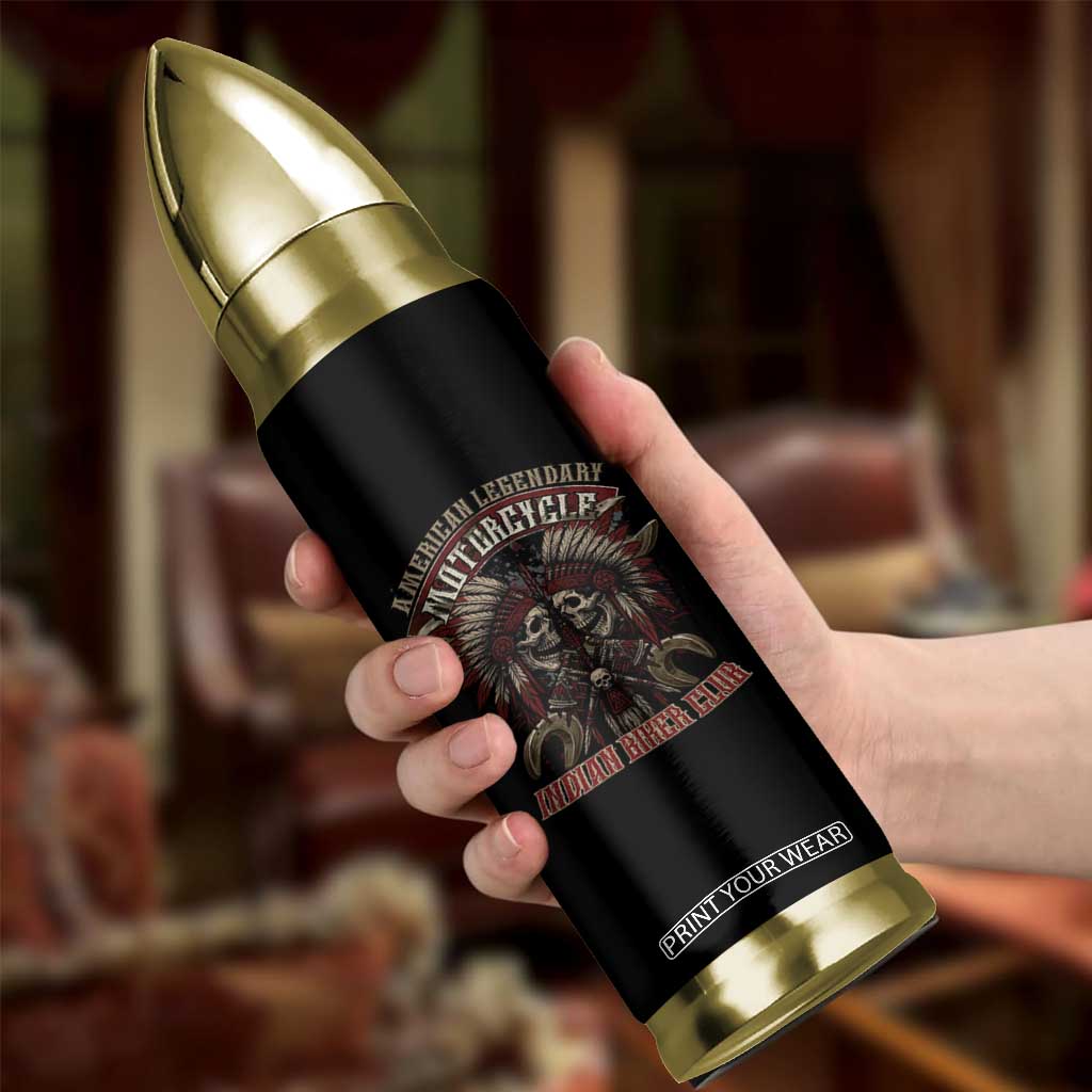 American Legendary Motorcycle Indian Biker Club Bullet Tumbler Vintage Native American Skull Chief TS11 Print Your Wear