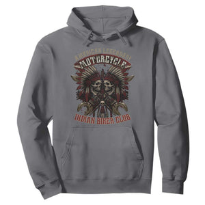 American Legendary Motorcycle Indian Biker Club Hoodie Vintage Native American Skull Chief TS11 Charcoal Print Your Wear