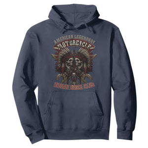 American Legendary Motorcycle Indian Biker Club Hoodie Vintage Native American Skull Chief TS11 Navy Print Your Wear