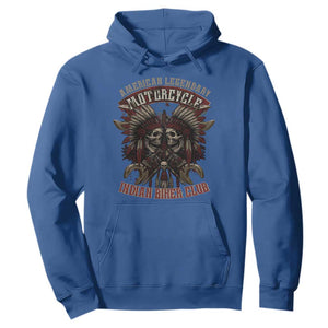American Legendary Motorcycle Indian Biker Club Hoodie Vintage Native American Skull Chief TS11 Royal Blue Print Your Wear