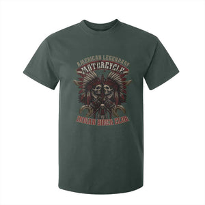 American Legendary Motorcycle Indian Biker Club T Shirt For Kid Vintage Native American Skull Chief TS11 Dark Forest Green Print Your Wear