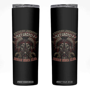 American Legendary Motorcycle Indian Biker Club Skinny Tumbler Vintage Native American Skull Chief TS11 Black Print Your Wear