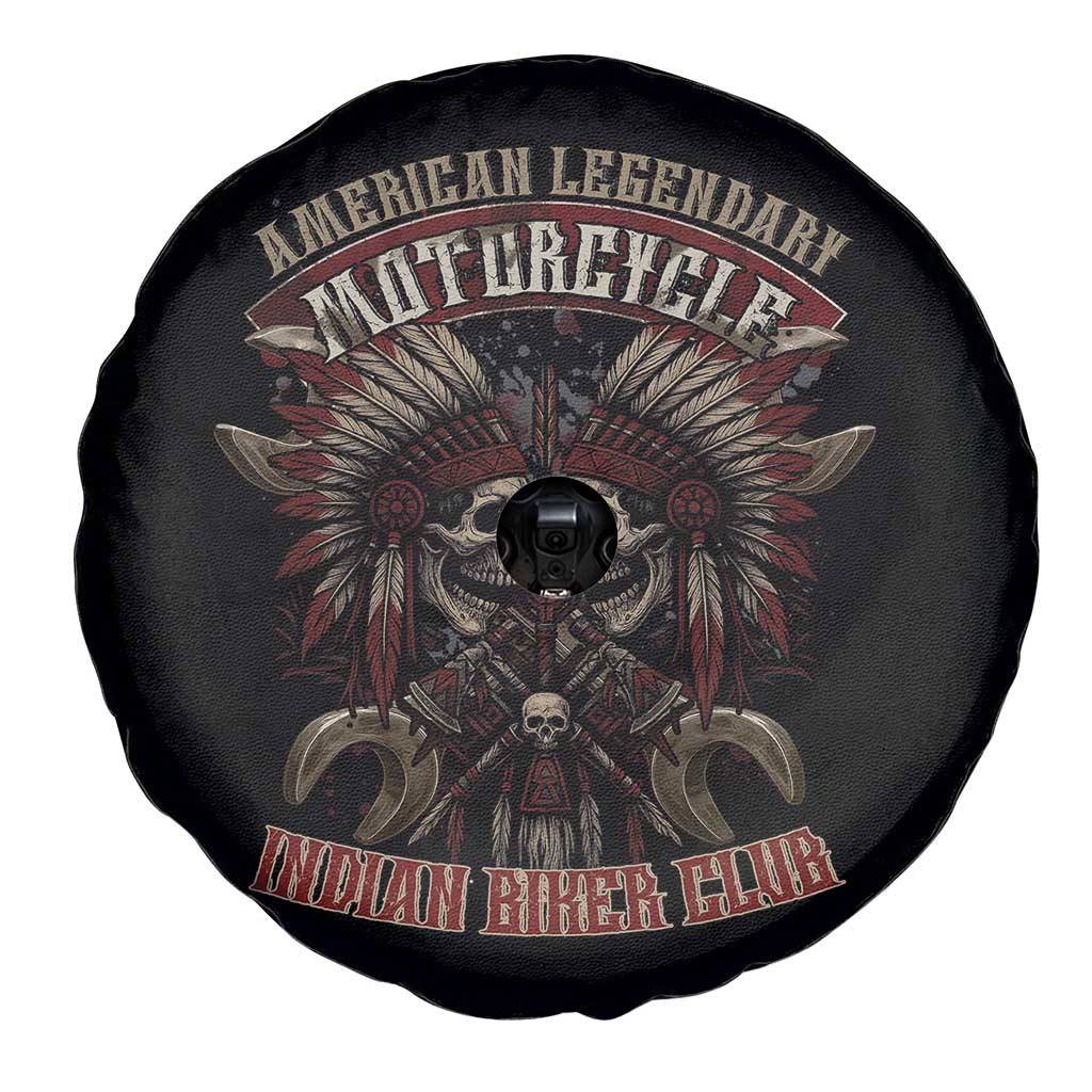 American Legendary Motorcycle Indian Biker Club Spare Tire Cover Vintage Native American Skull Chief TS11 Print Your Wear