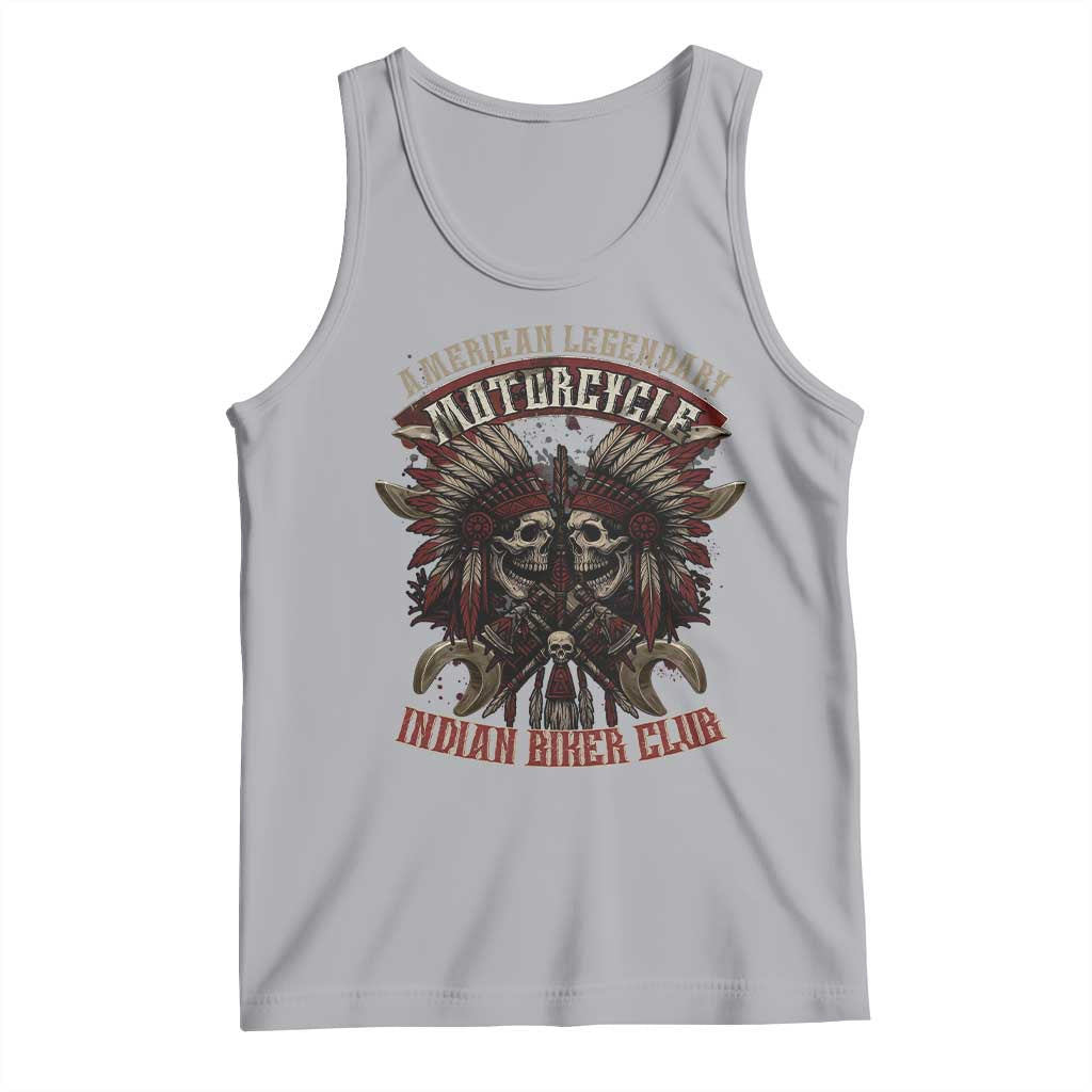 American Legendary Motorcycle Indian Biker Club Tank Top Vintage Native American Skull Chief TS11 Athletic Heather Print Your Wear