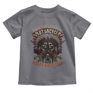 American Legendary Motorcycle Indian Biker Club Toddler T Shirt Vintage Native American Skull Chief TS11 Charcoal Print Your Wear