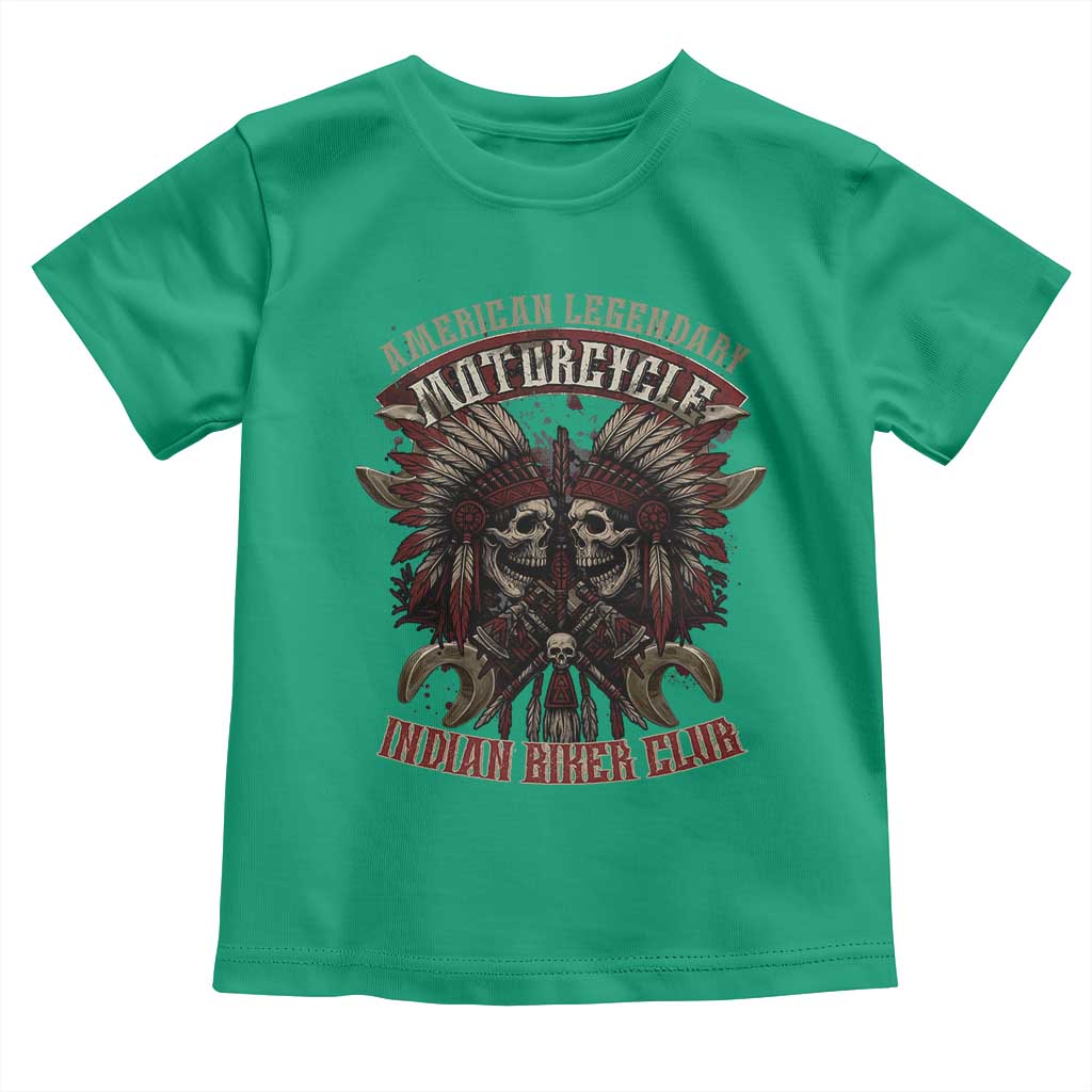 American Legendary Motorcycle Indian Biker Club Toddler T Shirt Vintage Native American Skull Chief TS11 Irish Green Print Your Wear