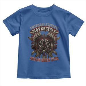 American Legendary Motorcycle Indian Biker Club Toddler T Shirt Vintage Native American Skull Chief TS11 Royal Blue Print Your Wear