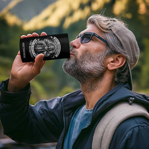 Never Underestimate An Old Man Who Has Native Blood And Motorcycle 4 in 1 Can Cooler Tumbler Native American Biker TS11 Print Your Wear