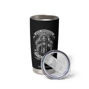 Never Underestimate An Old Man Who Has Native Blood And Motorcycle Tumbler Cup Native American Biker TS11 Print Your Wear