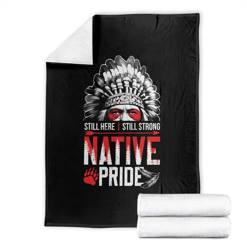 Still Here Still Strong Native Pride Throw Blanket Native American Feather TS11 Black Print Your Wear