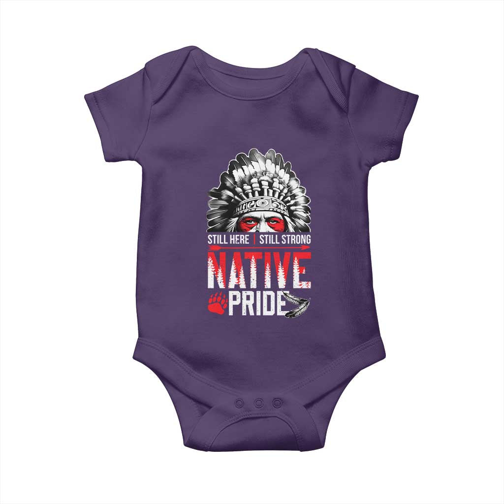 Still Here Still Strong Native Pride Baby Onesie Native American Feather TS11 Purple Print Your Wear