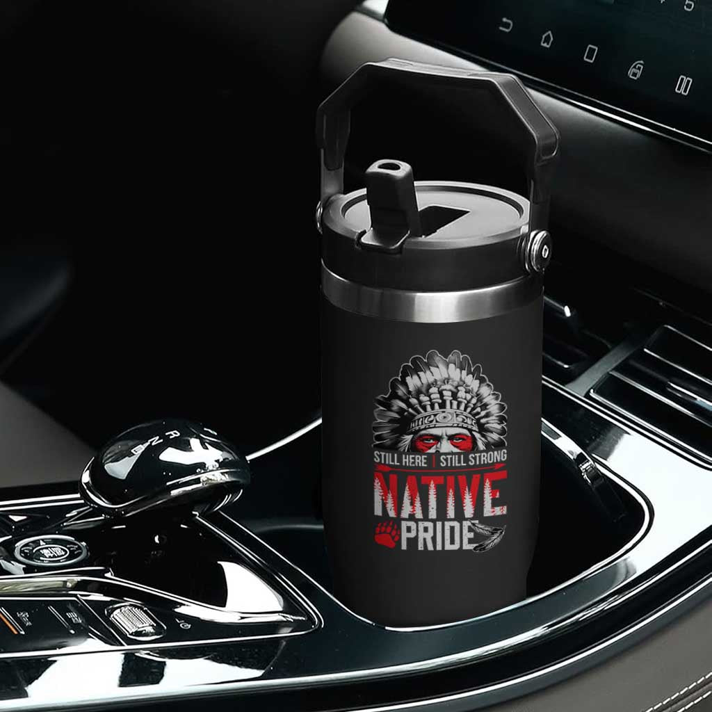 Still Here Still Strong Native Pride Flip Straw Tumbler Native American Feather TS11 Print Your Wear