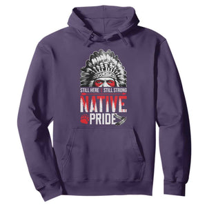 Still Here Still Strong Native Pride Hoodie Native American Feather TS11 Purple Print Your Wear