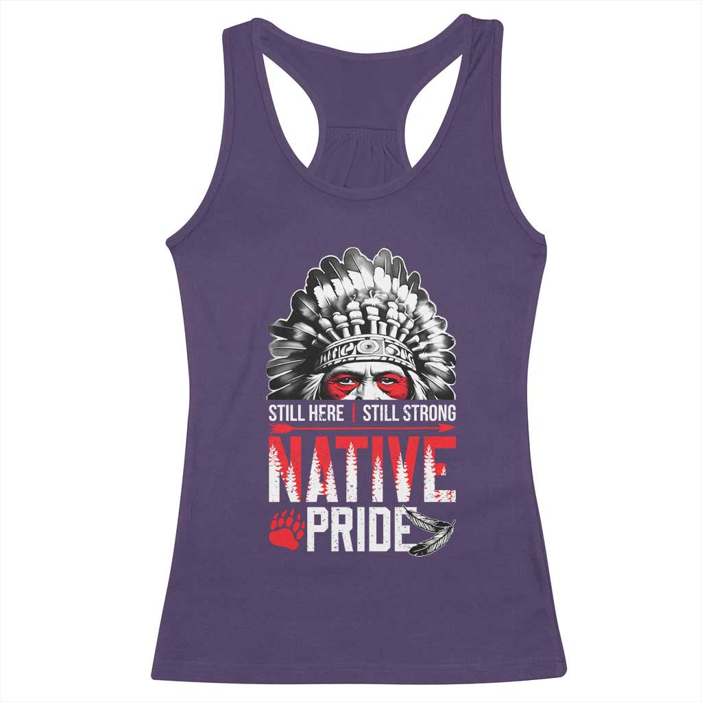 Still Here Still Strong Native Pride Racerback Tank Top Native American Feather TS11 Purple Print Your Wear