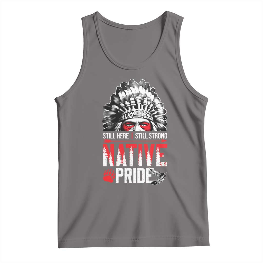Still Here Still Strong Native Pride Tank Top Native American Feather TS11 Deep Heather Print Your Wear