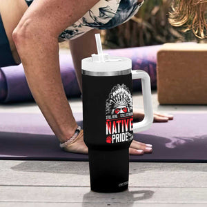 Still Here Still Strong Native Pride Tumbler With Handle Native American Feather TS11 Print Your Wear