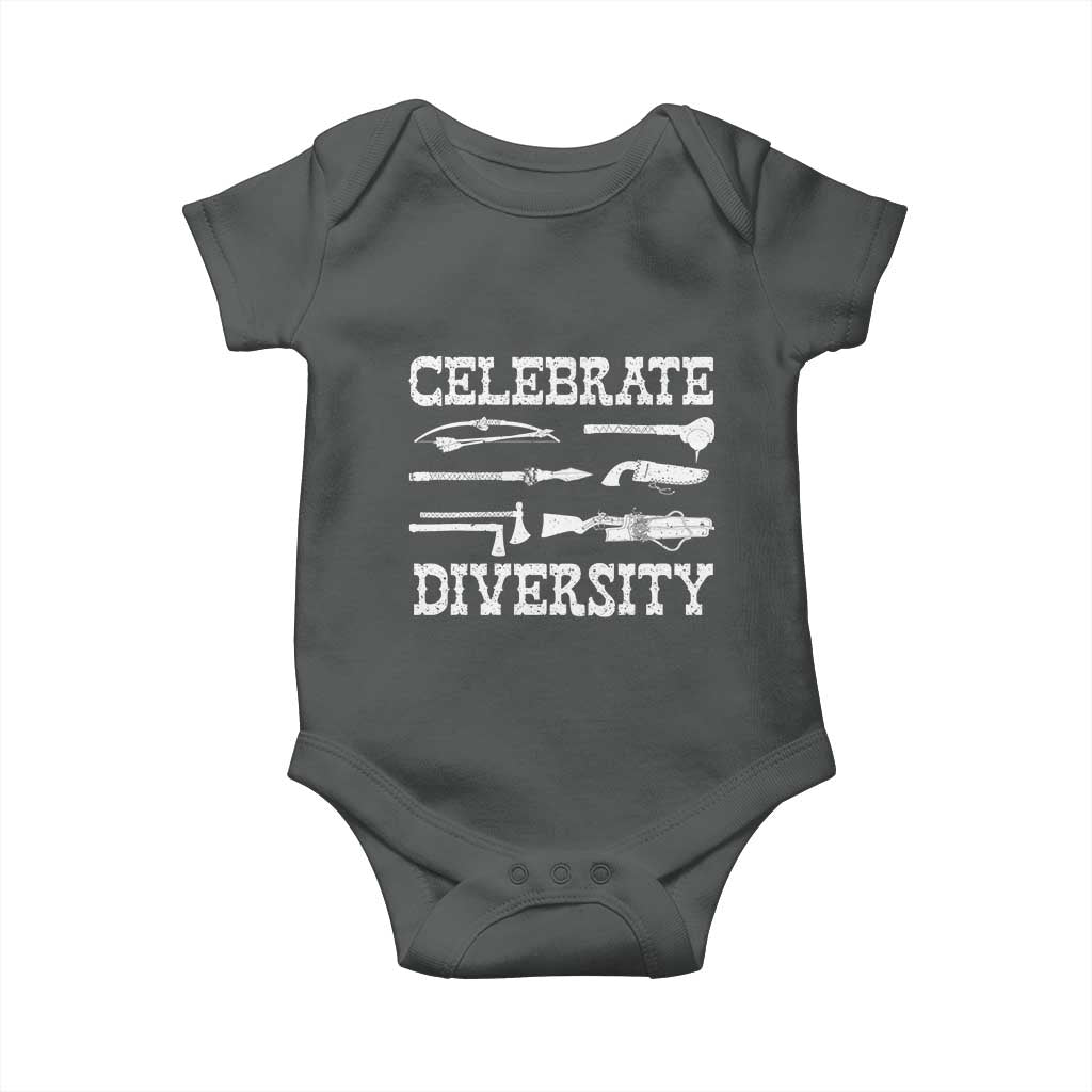 Native American Weapon Celebrate Diversity Baby Onesie Indigenous Pride TS11 Dark Heather Print Your Wear