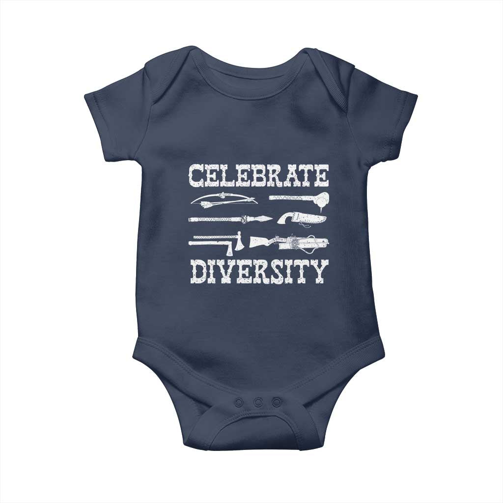 Native American Weapon Celebrate Diversity Baby Onesie Indigenous Pride TS11 Navy Print Your Wear